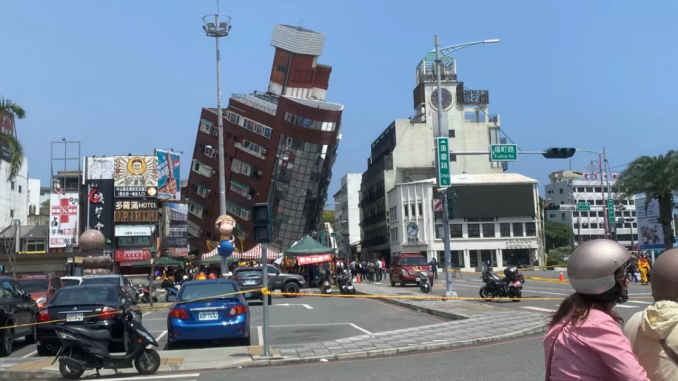 Terremoto em Hualien, Taiwan 3/4/2024 (Foto: Haote Zhang/Divulgação via REUTERS)